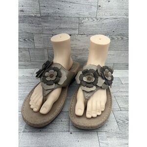 CLARKS ARTISAN 60863 Bronze‎ Brown Slide On Thong Sandals Flowers Size 11M